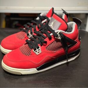 Jordan 4 Toro Bravo 2013 Red and Black Youth Sneakers